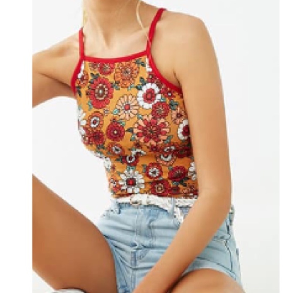FOREVER 21 FLOWER TOO CAMI
